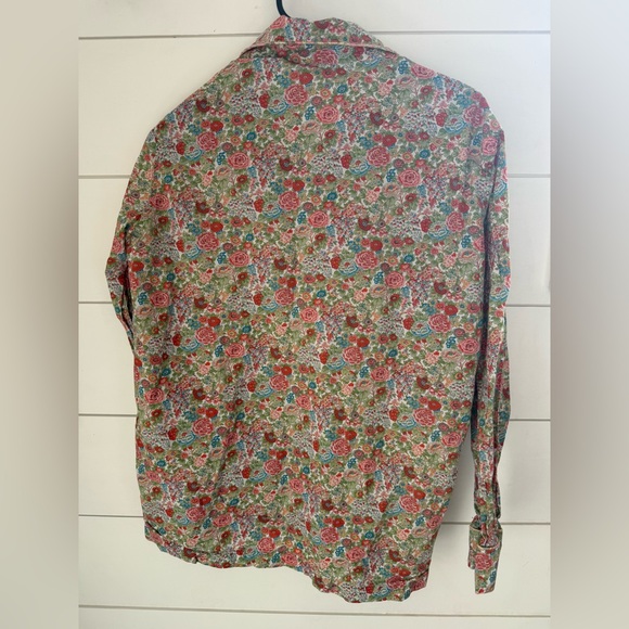 Roller Rabbit Elysian Day Floral Button-Down Loungewear shirt Size S - Picture 6 of 6